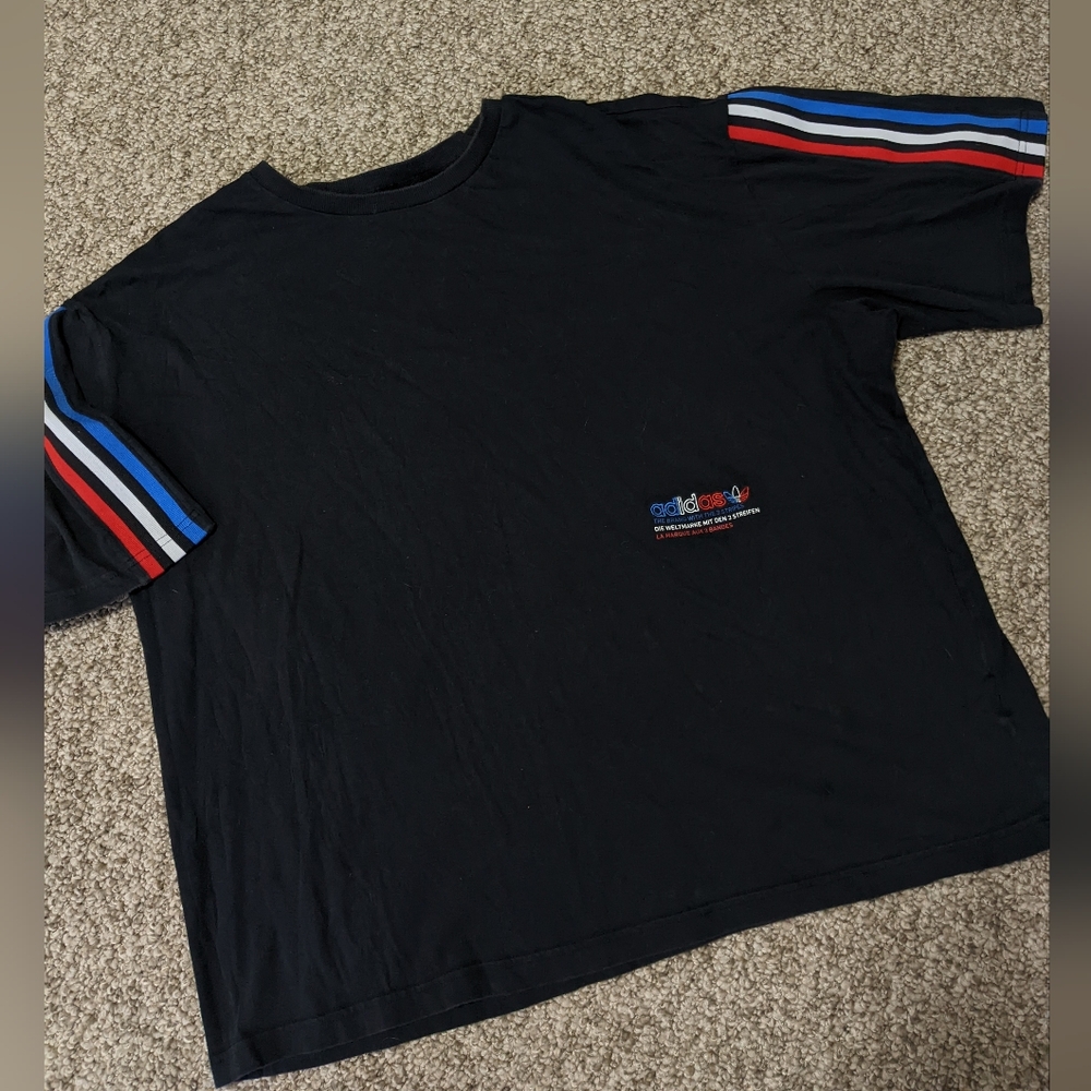 Adidas Tricolor Oversized Boxy Fit Tee Y2K Size XL